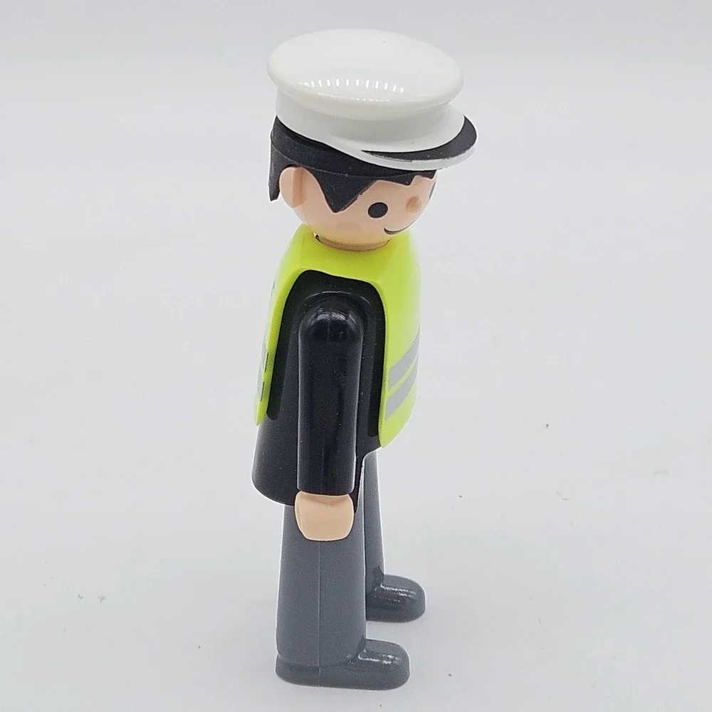 Playmobil Police Officer Figure Traffic Safety Control Neon Vest White Hat City